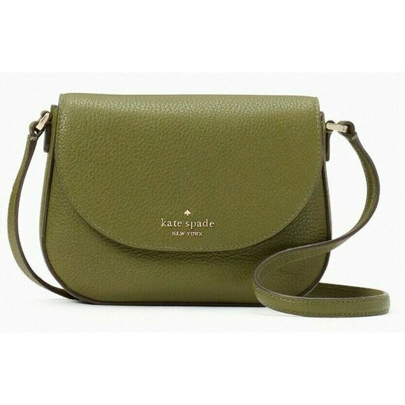 kate spade Handbags - S Kate Spade Leila Mini Flap Crossbody Army Green Leather WLR00396 NWT $239